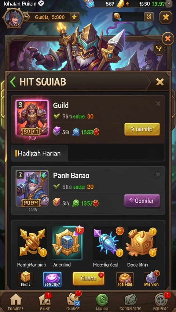 Screenshot menunjukkan fitur bonus dalam permainan.