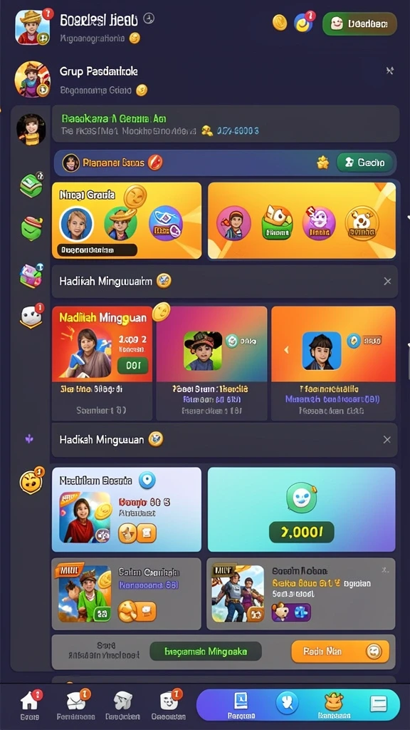 Menu interaksi dengan pemain lain yang seru.