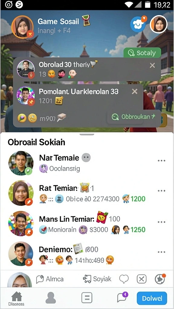 Tampilan interaktif yang memikat perhatian pemain.
